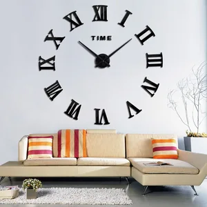Image of Home good decorative digital wall clock mirror clock wholesale diy wall clock