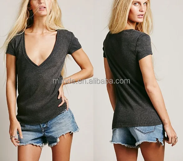 deep v neck tee