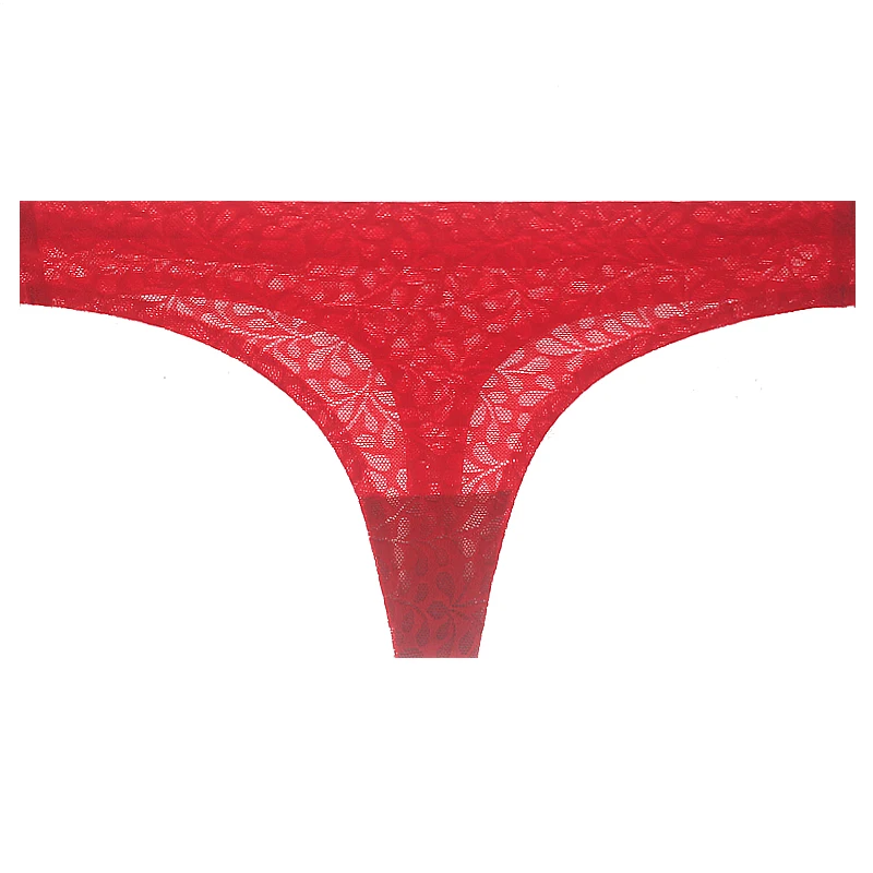 

Hotsell Ladies Seamless Panties Sexy Jacquard Weave Thongs Nylon Lace G-String, As picture