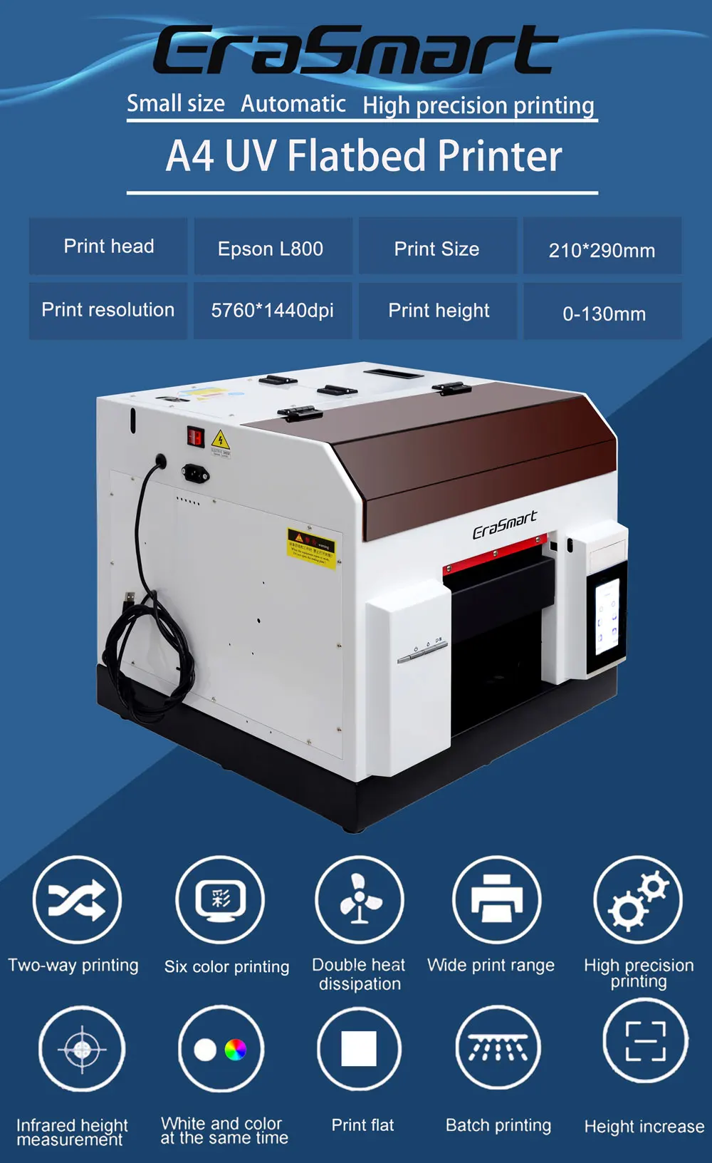 Erasmart A4 Uv Printer Diy Led Uv Printer L800 Uv Flatbed Printer For Phone Case Buy Diy Led 2449