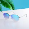 Blue mirror UV400 Lens metal Frame for women and Men`s Sunglasses