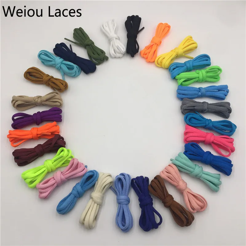 

Weiou Semicircle Oval Polyester Shoelace For Sneaker Skateboard Shoes 120cm High Quality Durability Bootlace Shoestring, Black,white,yellow and so on