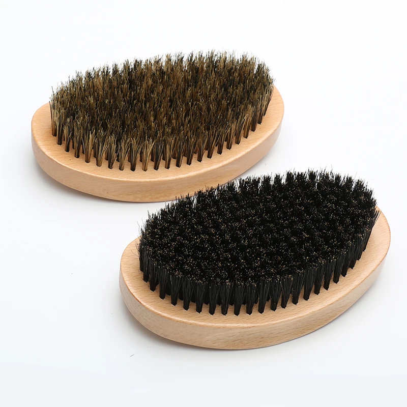 Crown Wave Brush Wooden Beard Brush With 100 Natural Wild Boar Bristle