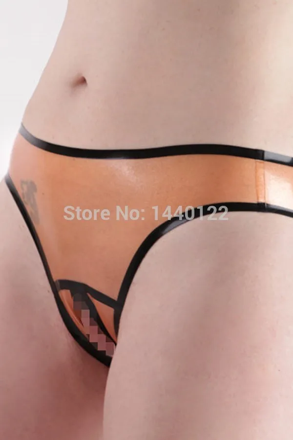 

Fashion women 2014 100% pure natural latex handmade lingerie, sexy fetish latex women's briefs with open crotch