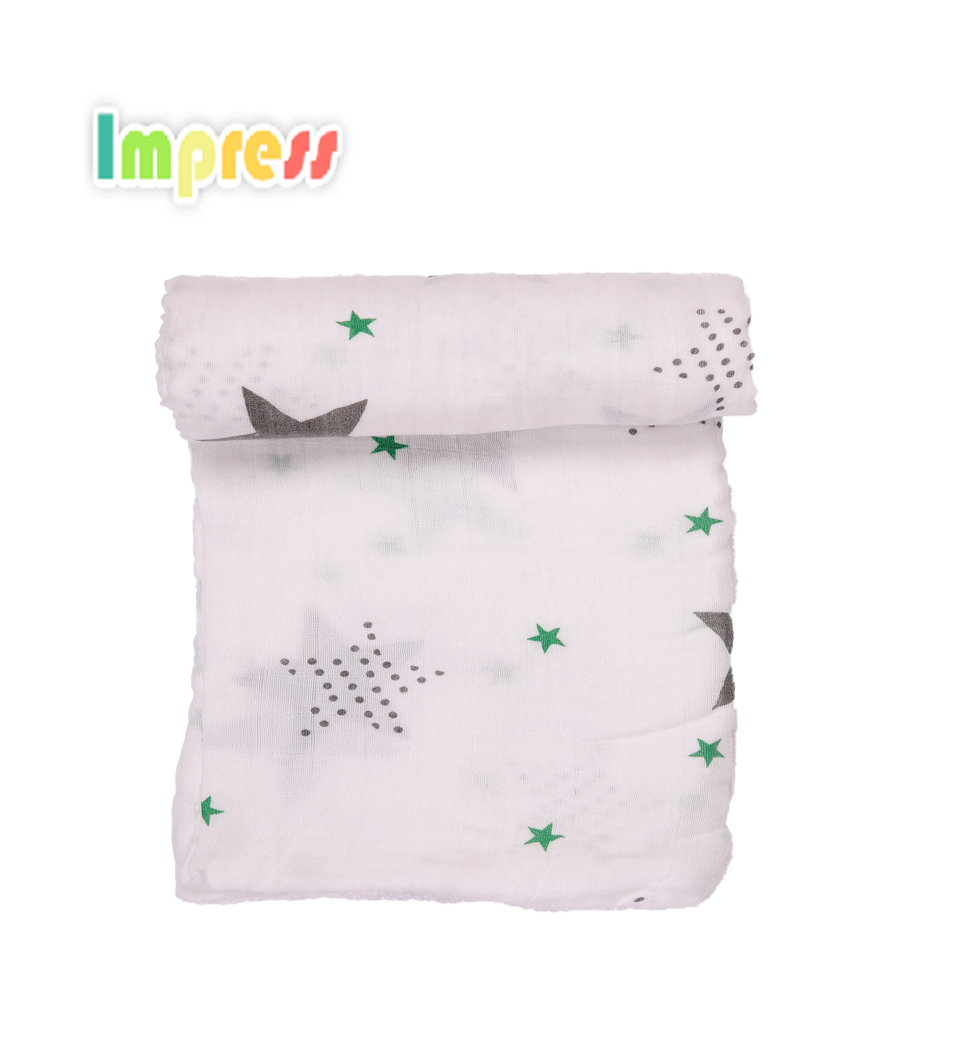 

Popular high quality 100%cotton muslin swaddle baby blanket, Custom color
