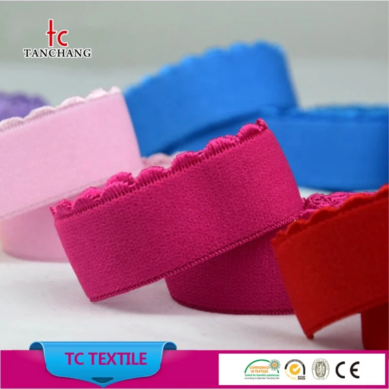 

factory wholesale all size grade picot design polyester elastic shoulder strap for bra TCJD05