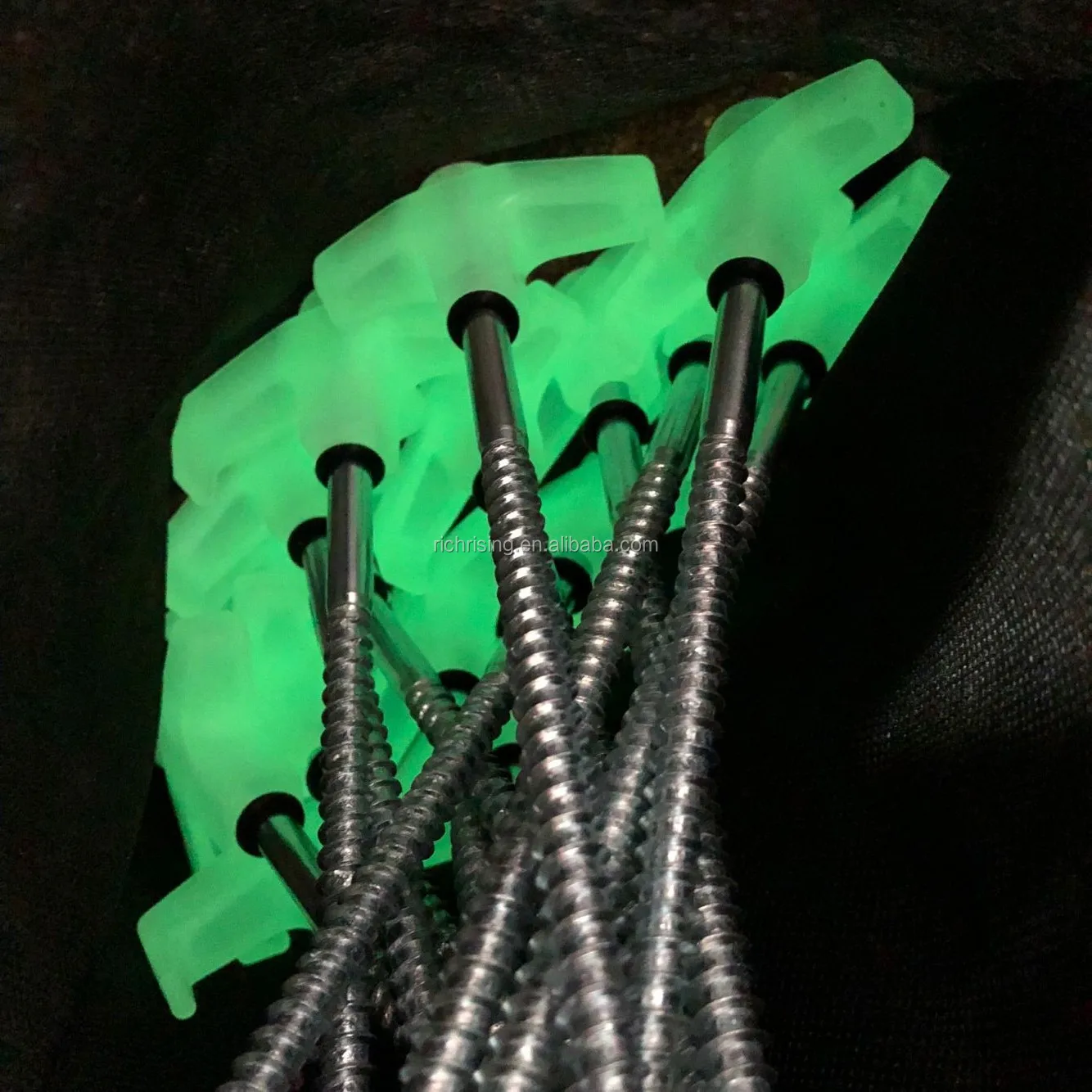 Glow In The Dark Screw Tent Peg With Pouch Storage Bag For Outdoor