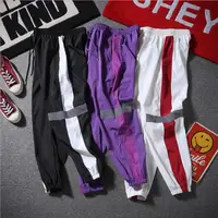 

New Design Fashion Harem Joggers Patchwork 3M Reflective Mens Hip Hop Sweatpants