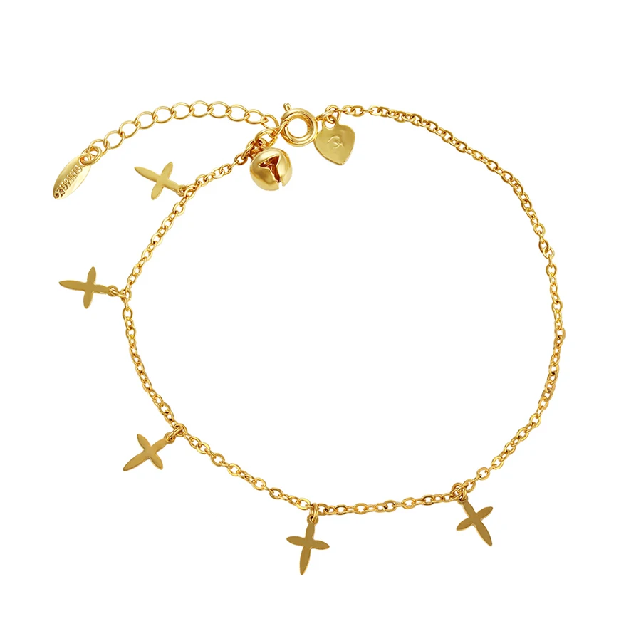 

74936 Christian jewelry 24k gold plated cross bracelet