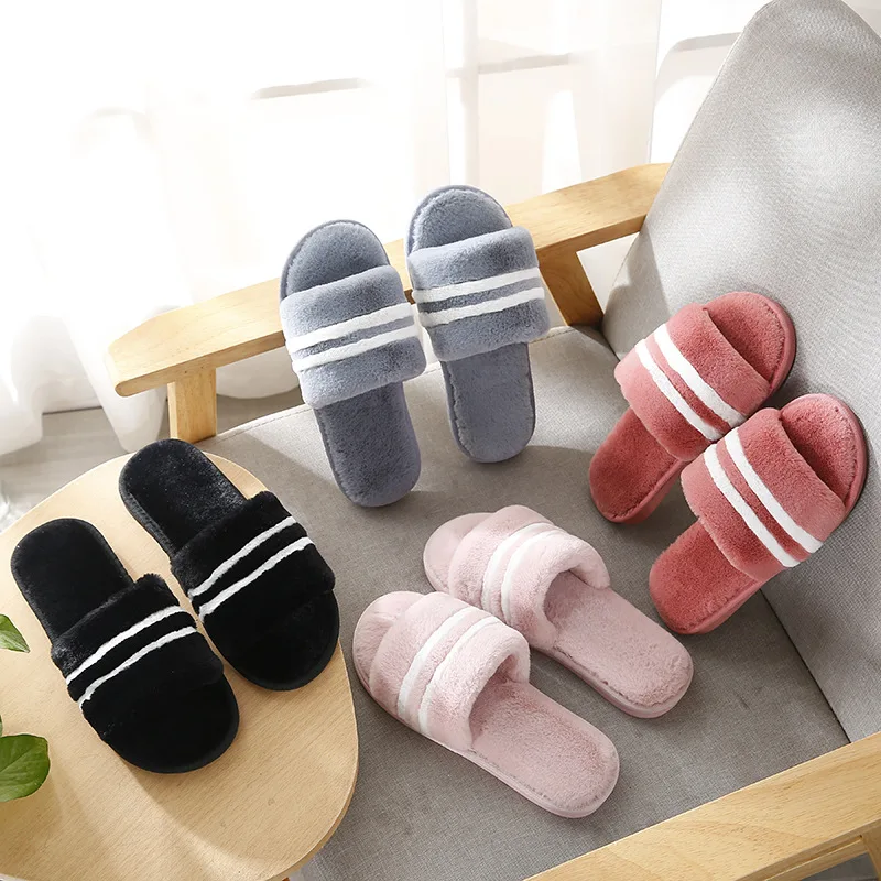 

Women Home Slippers Fur Slipper Indoor rabbit Fur sandal For Women