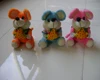 30cm promotional customized stuffed 3-colour plush mouse(mice) wild animal toy with sandwich bread