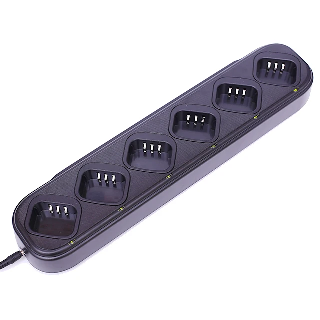 

Replaceable walkie talkie battery pack charger slot type 6 way multi unit charger, Balck
