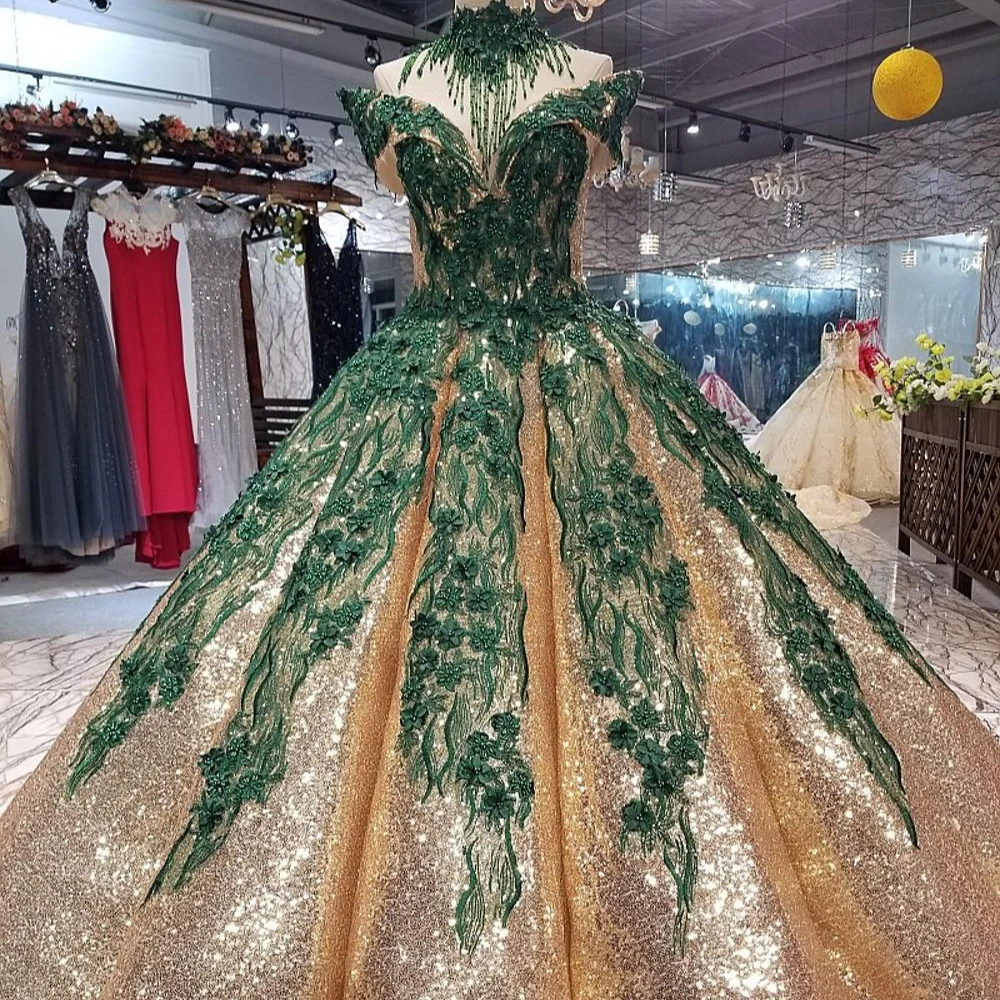 emerald evening dress