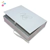 High Quality Gift Package Box Book Shape Flatpack White Paper Box With Ribbon