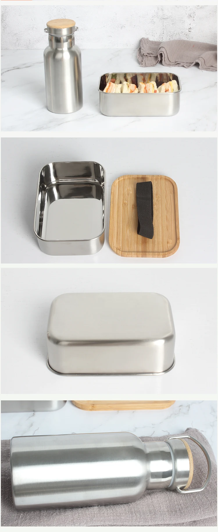 Stainless Steel 304 Lunch Box With Double Wall Insulated Vacuum Water