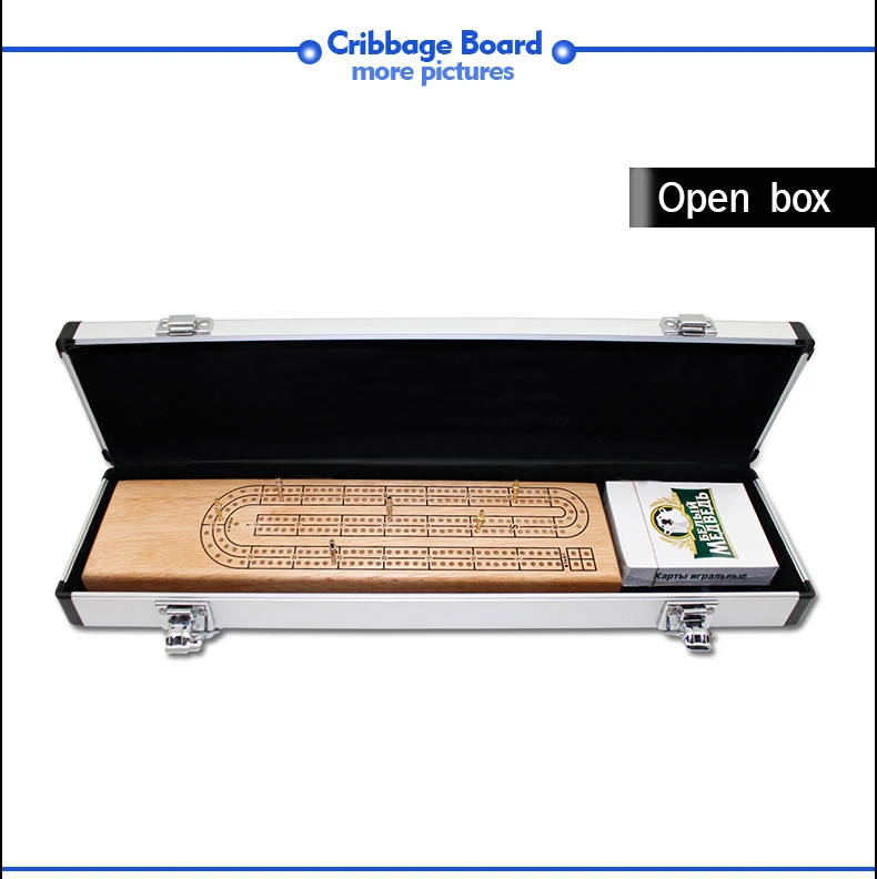Premium Wooden Cribbage Board Game With 3track Classic Cribbage Board