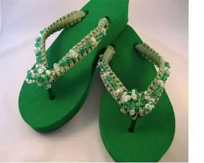 beaded flip flops