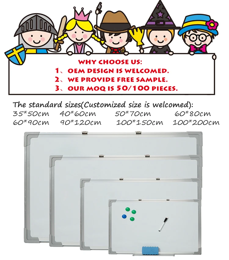 Magnetic Dry Erase Kids Painting Writing White Board for School