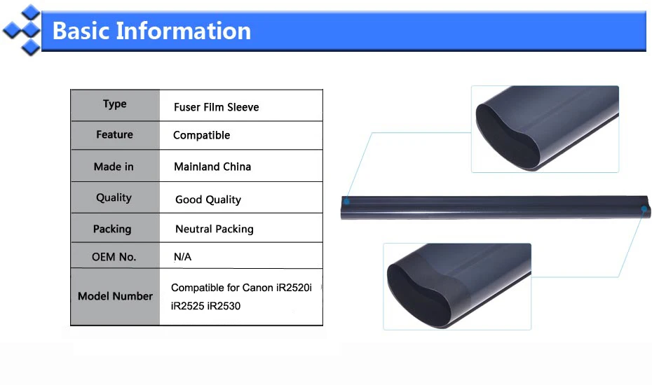 para canon ir2520 ir2525 ir2530 ir 2520 2525 2530 fuser filme