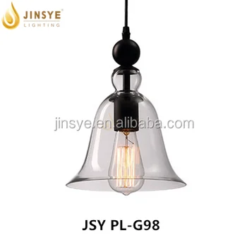 Horn Shape Glass Shade Hanging Pendant Light Indoor Decorative