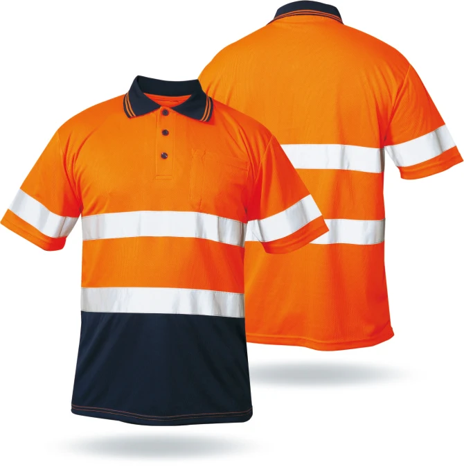 
wholesale safety reflective working t shirt work wear for men fluorescent polo collar workwear  (60402001896)