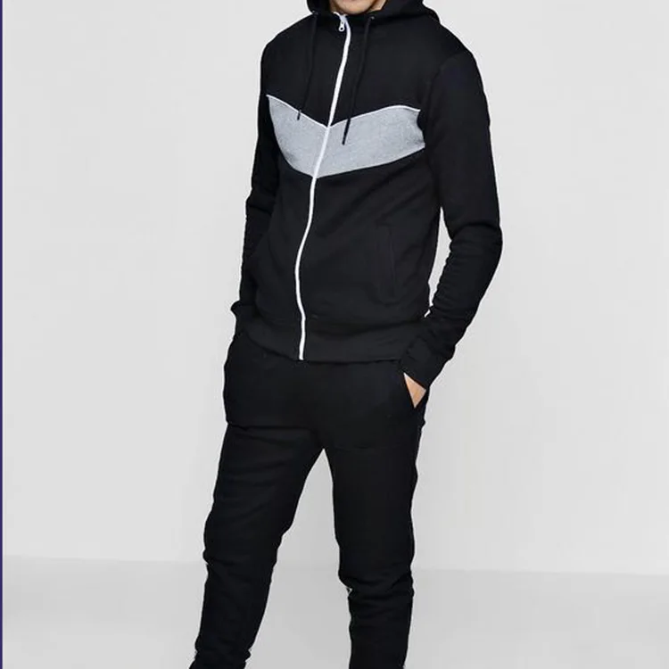 custom men tracksuit blank tracksuit wholesale sport fitness hoodie and jogger apparel with