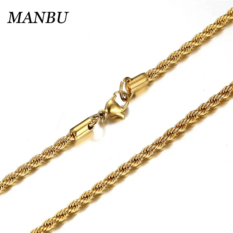 14k Gold Chains For Men Pure Gold Jewelry 4mm Twist Rope Chain For ...