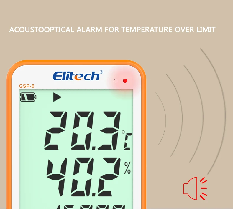 16000 Point Gsp6 Gsp Food Temperature And Humidity Data Logger