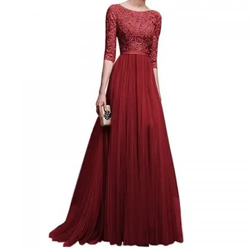 

2019 NEW stock Women Evening Dresses Long Sleeve Prom Gowns Ladies Party Dresses