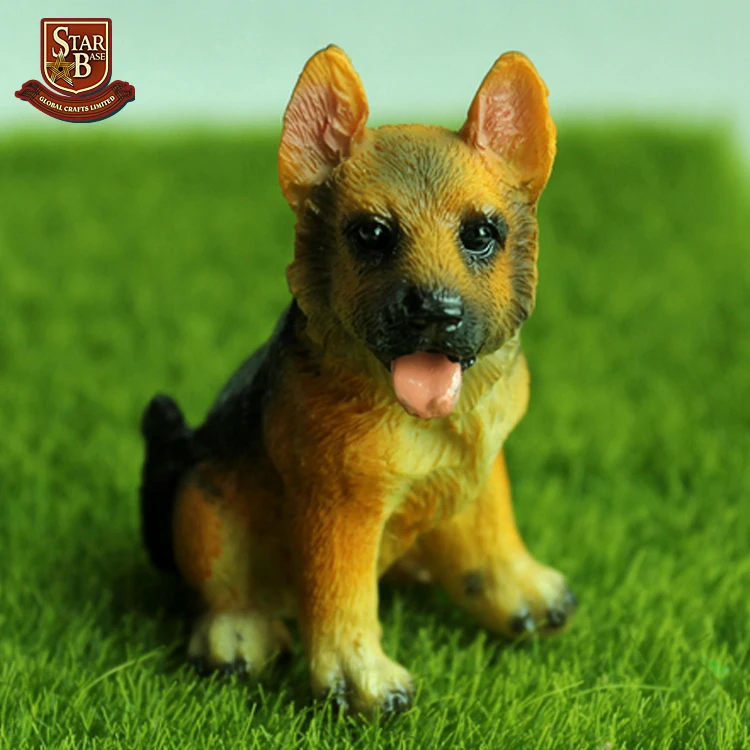 Resin cute german shepherd dog made in China