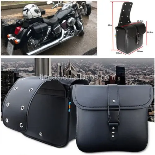2PCS Mini Motorcycle PU Leather Saddle Bags Side Storage Tool Pouch Exquisite 