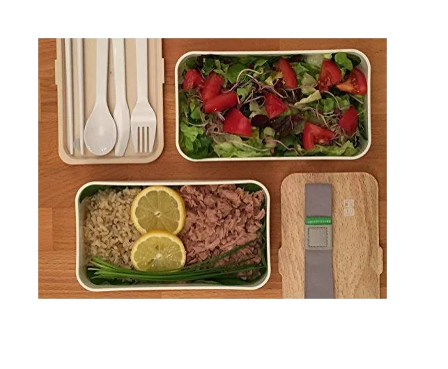 

biodegradable doublelayers portable leakproof foodcontainer japan lunch box bento with cutlery for teens and adults, White pink