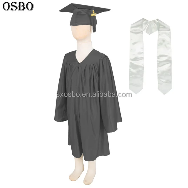 

Children's Graduation Robe Kids Graduation Gowns, Silver, black, red, orange, green, brown, blue