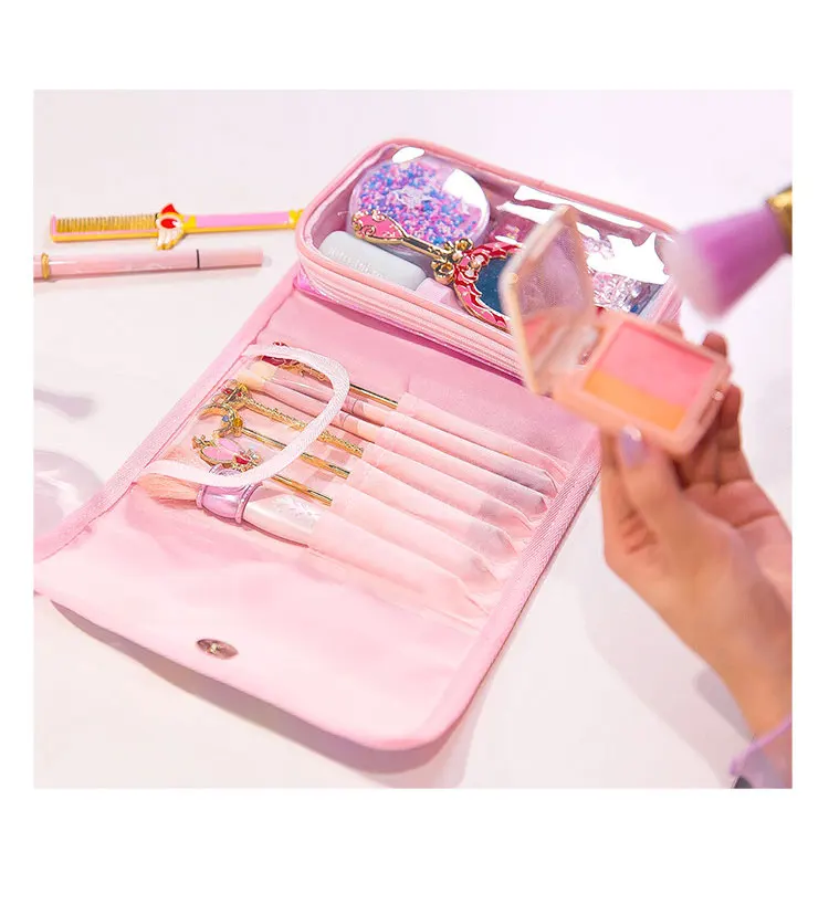 Ladies Folding Pvc Makeup Case Kit Cosmetics Travel Wash Bag Buy Make