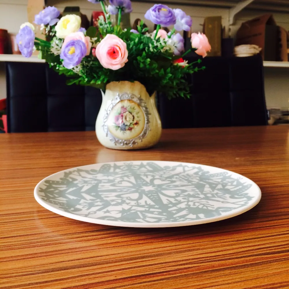 Eco Friendly Rice Husk Fiber Dinner Plates Disposablebamboo Wooden