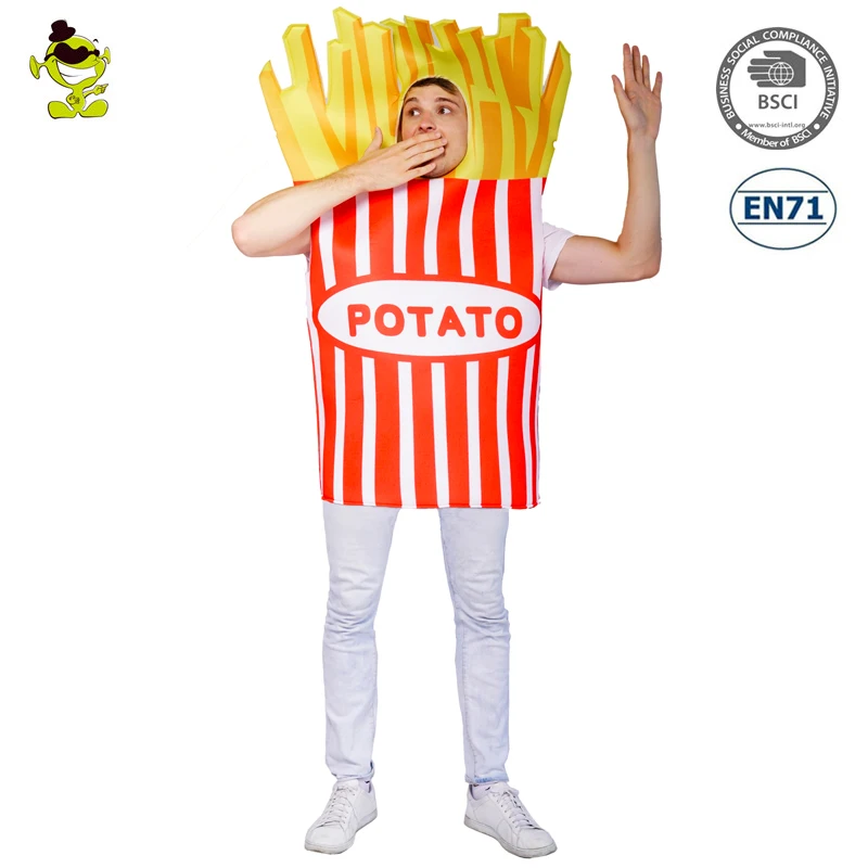 

Temperament Original Fashion Carnival Costumes Funny Party Mascot Potato Chips Costume Jumpsuit