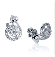 Romantic love heart design 18K silver zircon pendant
