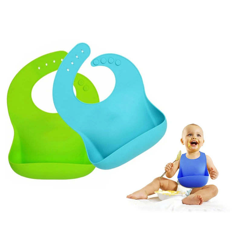 

High Quality Free Food Grade Waterproof Silicone Bib Easy Washing Silicone Baby Bib, Pantone color