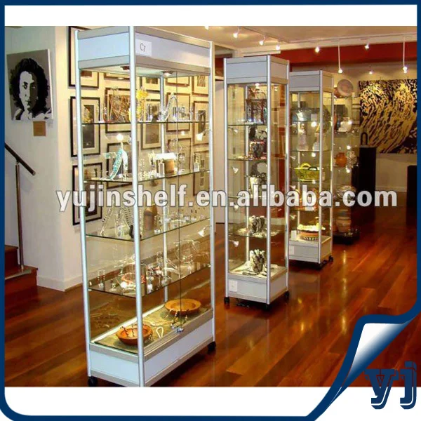 Top Sale Free Standing Toys Cabinet Showcase Store Glass Display