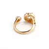 new hollow net design double ring mount open-end copper diamond ring