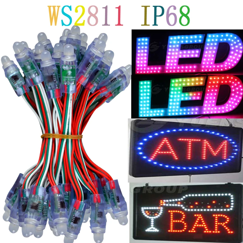 
BIS CE DC5V 12mm WS2811 UCS1903 SM1903 IP68 addressable Mult Full Color mult RGB advertising signal light Led pixel Module 