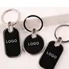 Cute logo key chain leather promotional metal key chain