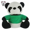 2019 Promotion Gift Cute Plush Panda Teddy Bear With Green T Shirts OEM Custom Company LOGO Stuffed Animal Soft Panda Plush Toy