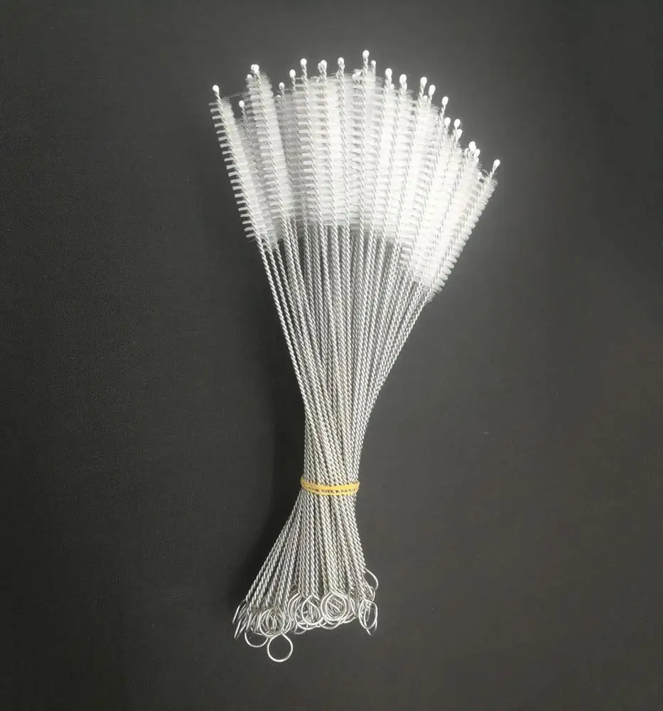 20cm Straw Cleaner Drinking Pipe Straw Brush Nylon Stainless Steel Wire Cleaning Straw Brush