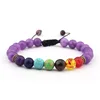 Online Shop China Cheap Colorful 7 Chakra Healing Beads 8mm Natural Purple Amethyst Bead Bracelet For Women