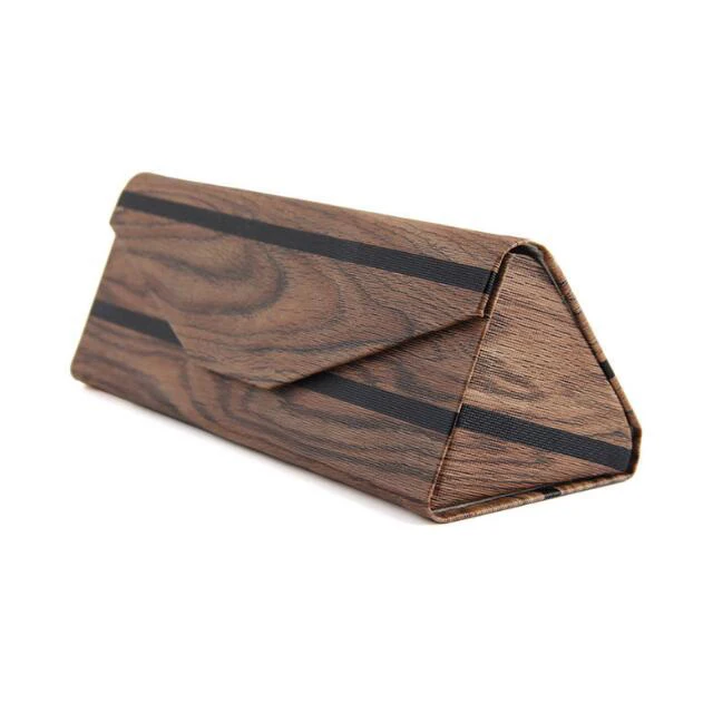 

FP-C5 Foldable Leather Triangular Fashion Bamboo Glasses Sunglasses Case, Black;crackle;dark grey;light grey;brown