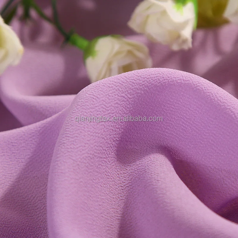 
Factory cheap price solid dyed high twisted polyester pearl chiffon fabric for long dress 