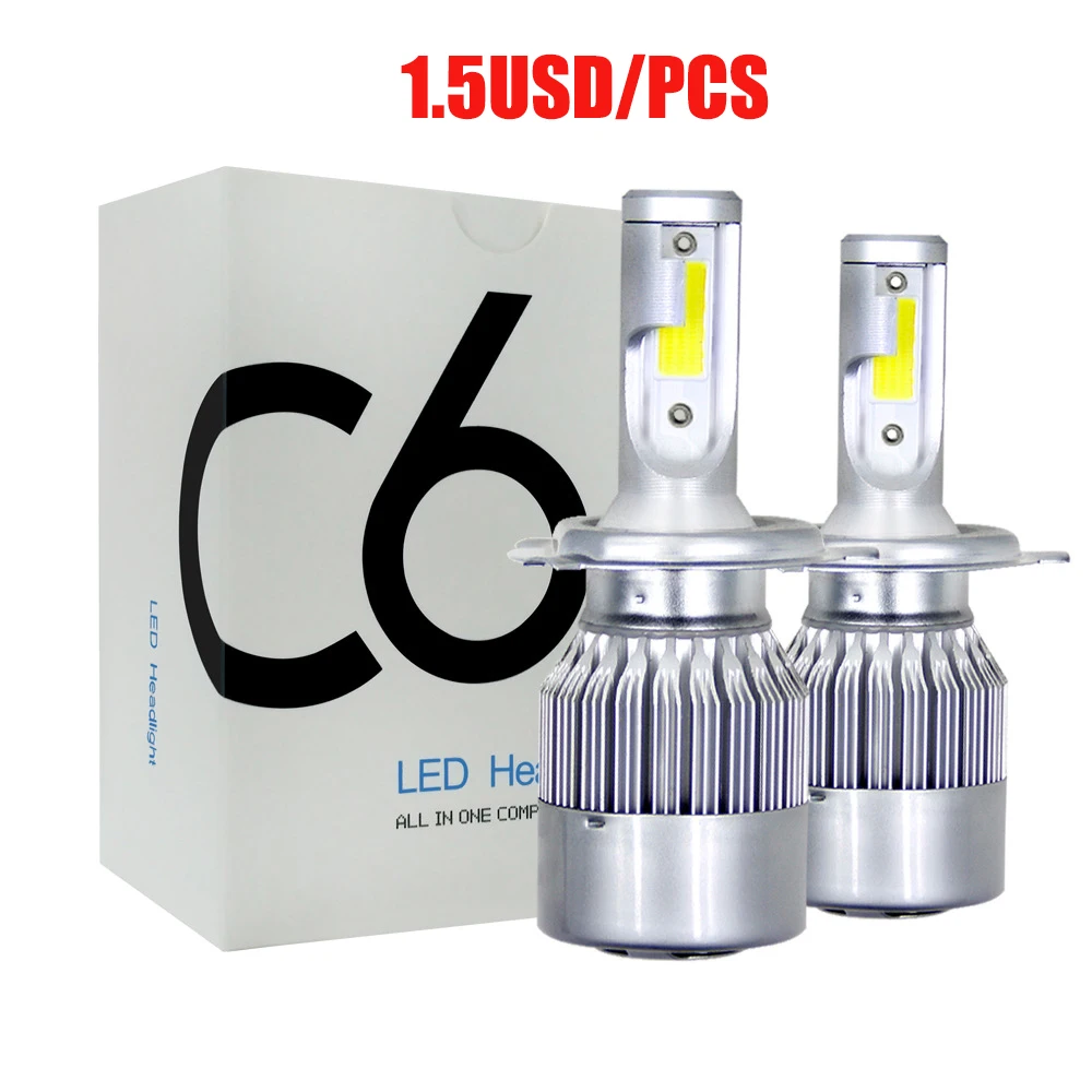 

H4 C6 led headlight h1 h3 h7 72w 7800lumens led car lights, N/a