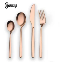 

Hot Sale copper rose gold Spoon Knife Fork Stainless Steel Cutlery Flatware Set