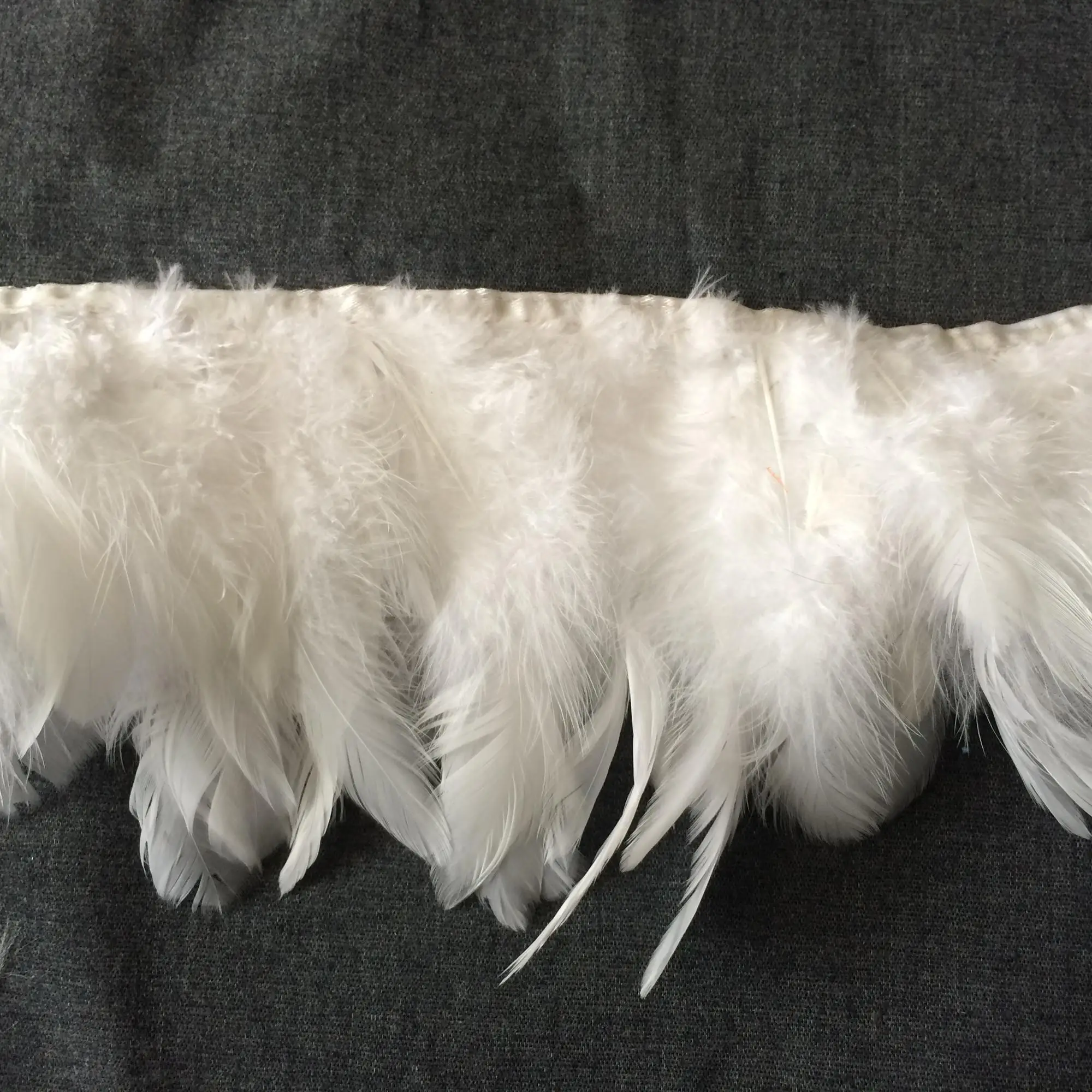 White Rooster Cock Feather Fringe Trimming - Buy Cock Feather Fringe ...